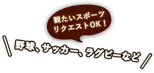 野球、サッカー、ラグビーなど