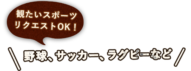 野球、サッカー、ラグビーなど